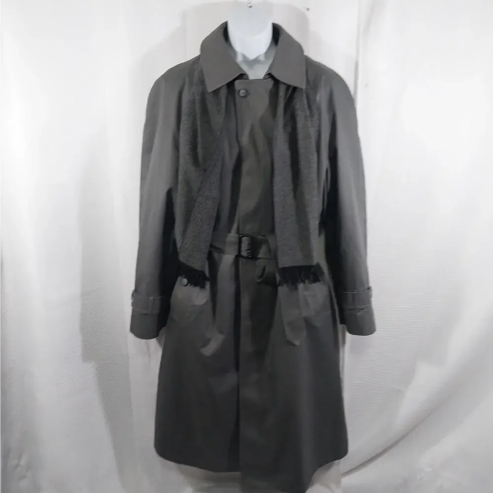 NWOT! LONDON FOG! DOVE GRAY FULL LENGTH THERMAL TRENCH COAT, BELTED! SZ 46R